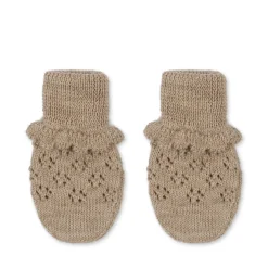 Konges Sløjd Tomama Vanter Med Hulmonster - Beige Melange*Born Vinter-Accessories