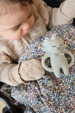 Konges Sløjd Tomama Vanter Med Hulmonster - Beige Melange*Born Vinter-Accessories