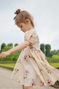 Konges Sløjd Vida Kjole Med Pufaermer - Ladybug*Born Kjoler & Nederdele
